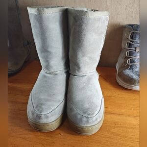 Australian Boot Co Suede Shearling Sheep Fur Lined BOOTS Women’s Size 11 Men 10